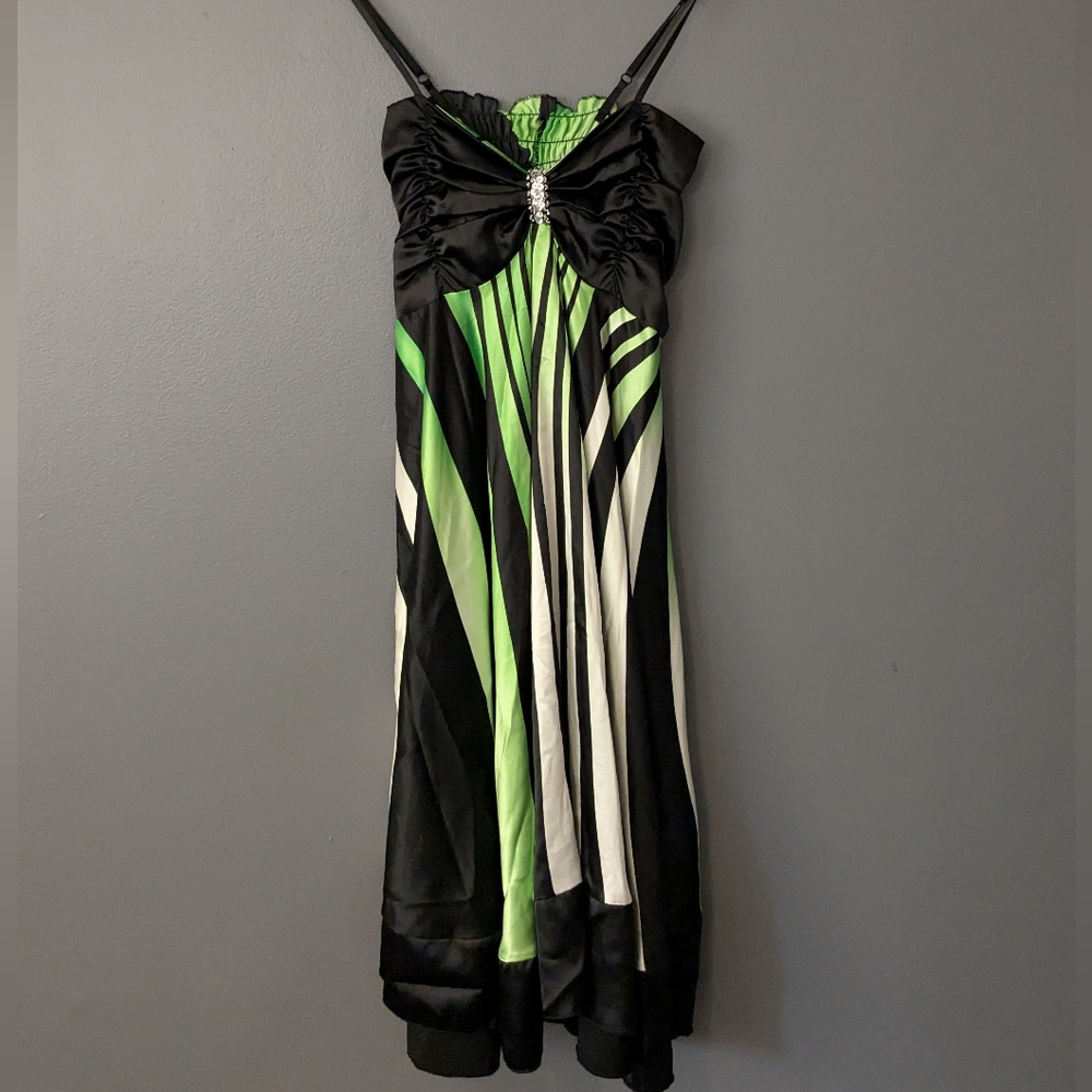 Flowy silky unique formal dress
